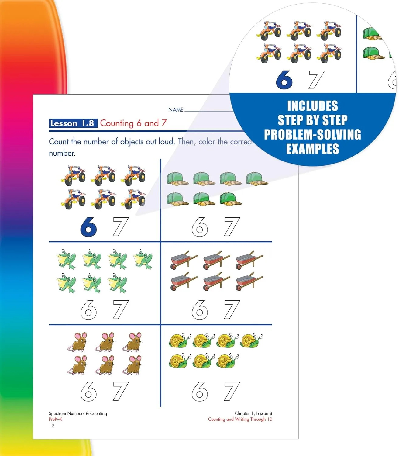 Spectrum Numbers and Counting Preschool to Kindergarten Workbooks, PreK to K Math Book for Kids Ages 4 and Up