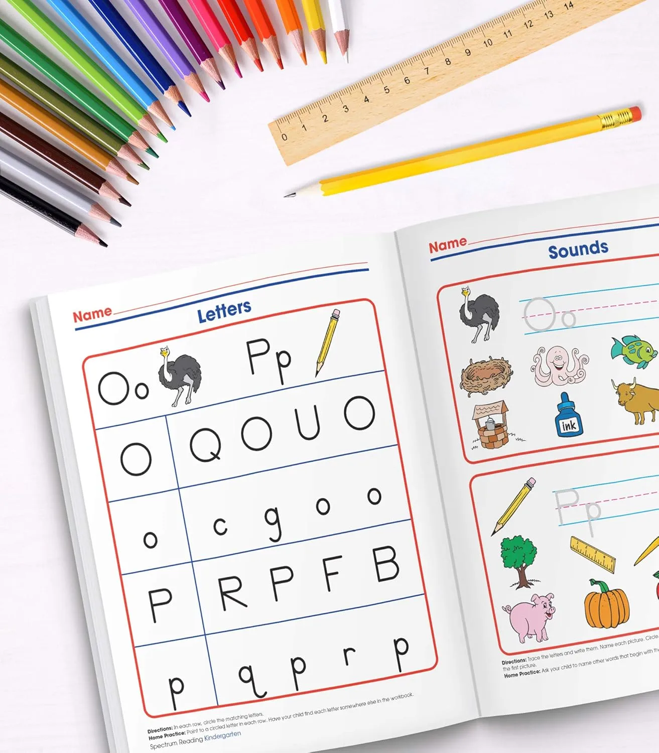 Spectrum Reading Comprehension Kindergarten Workbook, Ages 5 to 6, Kindergarten Reading Comprehension, Letters and Sounds