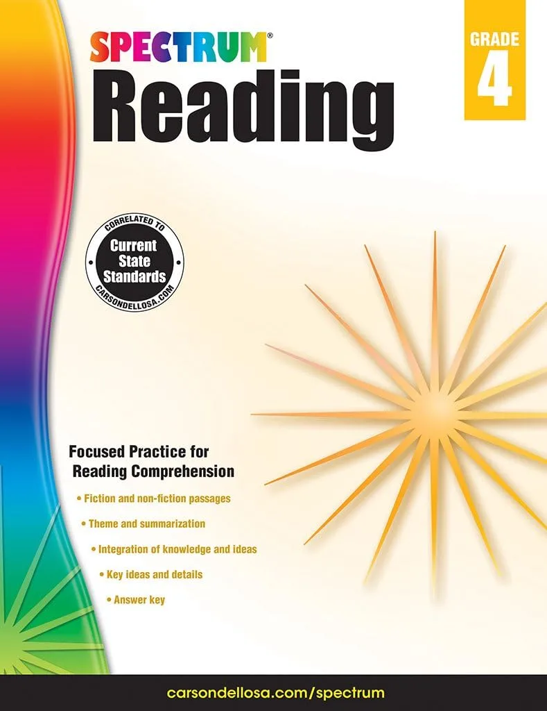 Carson-Dellosa Spectrum Reading Workbook, Grade 4