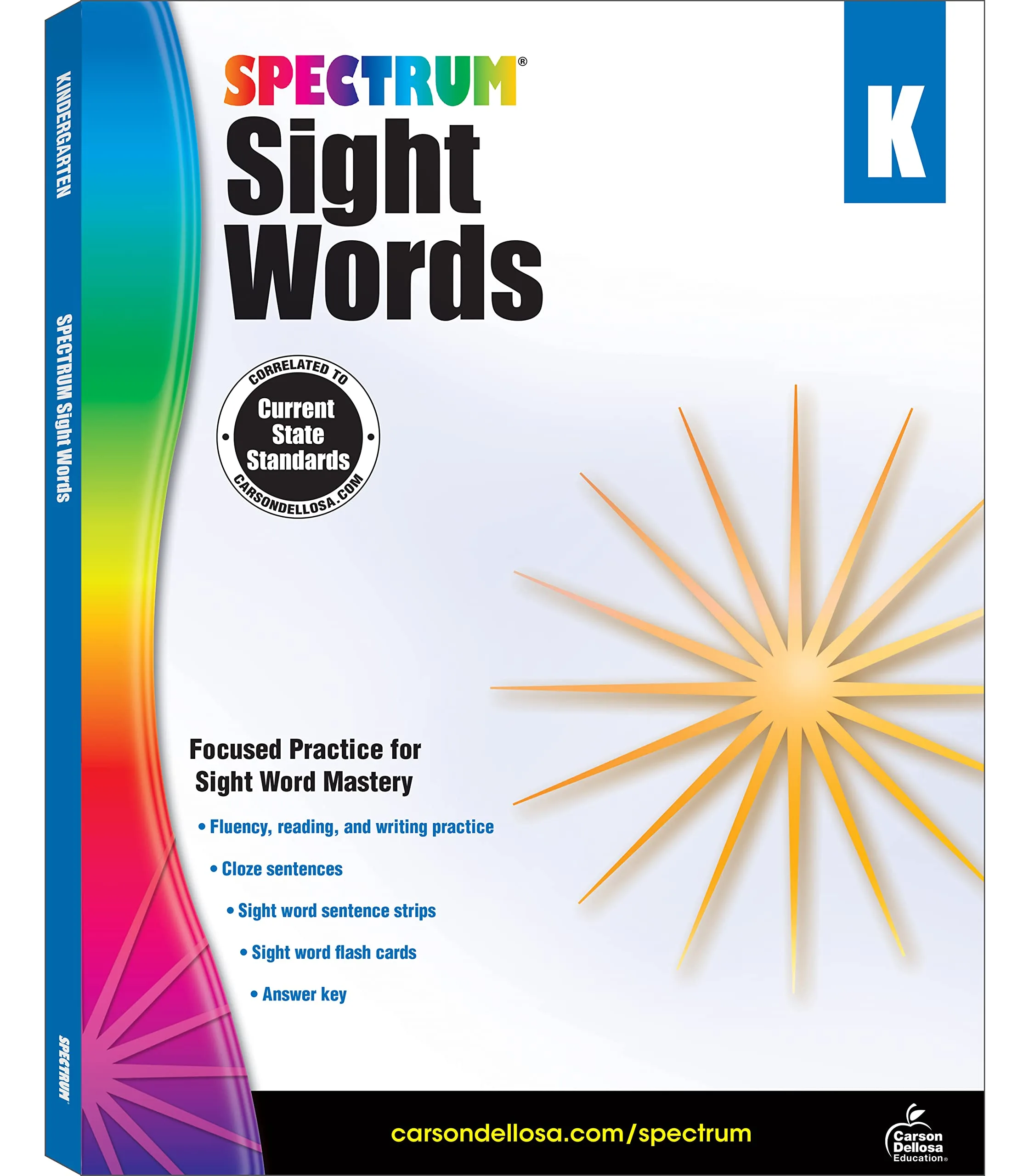 Spectrum Kindergarten Sight Words Workbook, Ages 5 to 6, High Frequency Reading and Writing Practice