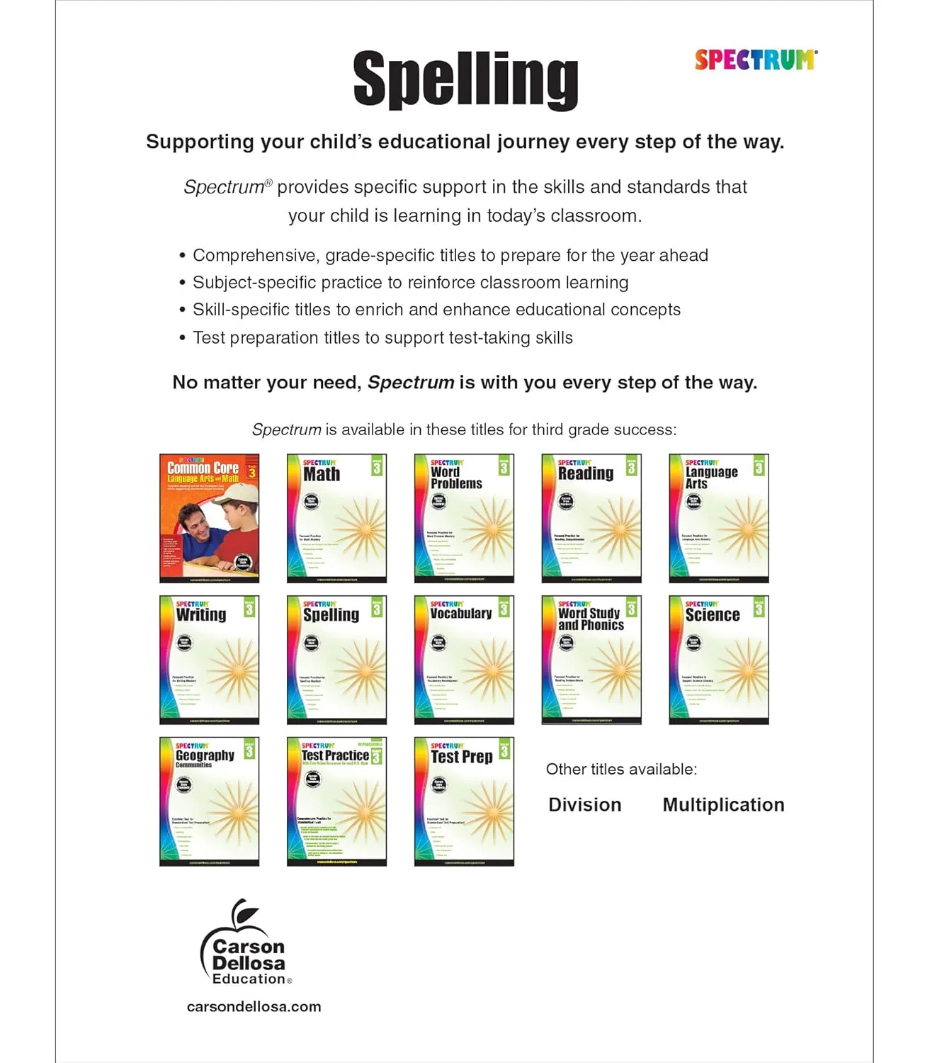 Spectrum Spelling Workbook Grade 3, Ages 8 to 9, 3rd Grade Spelling Workbook Covering Phonics, Handwriting, ... (Volume 30)