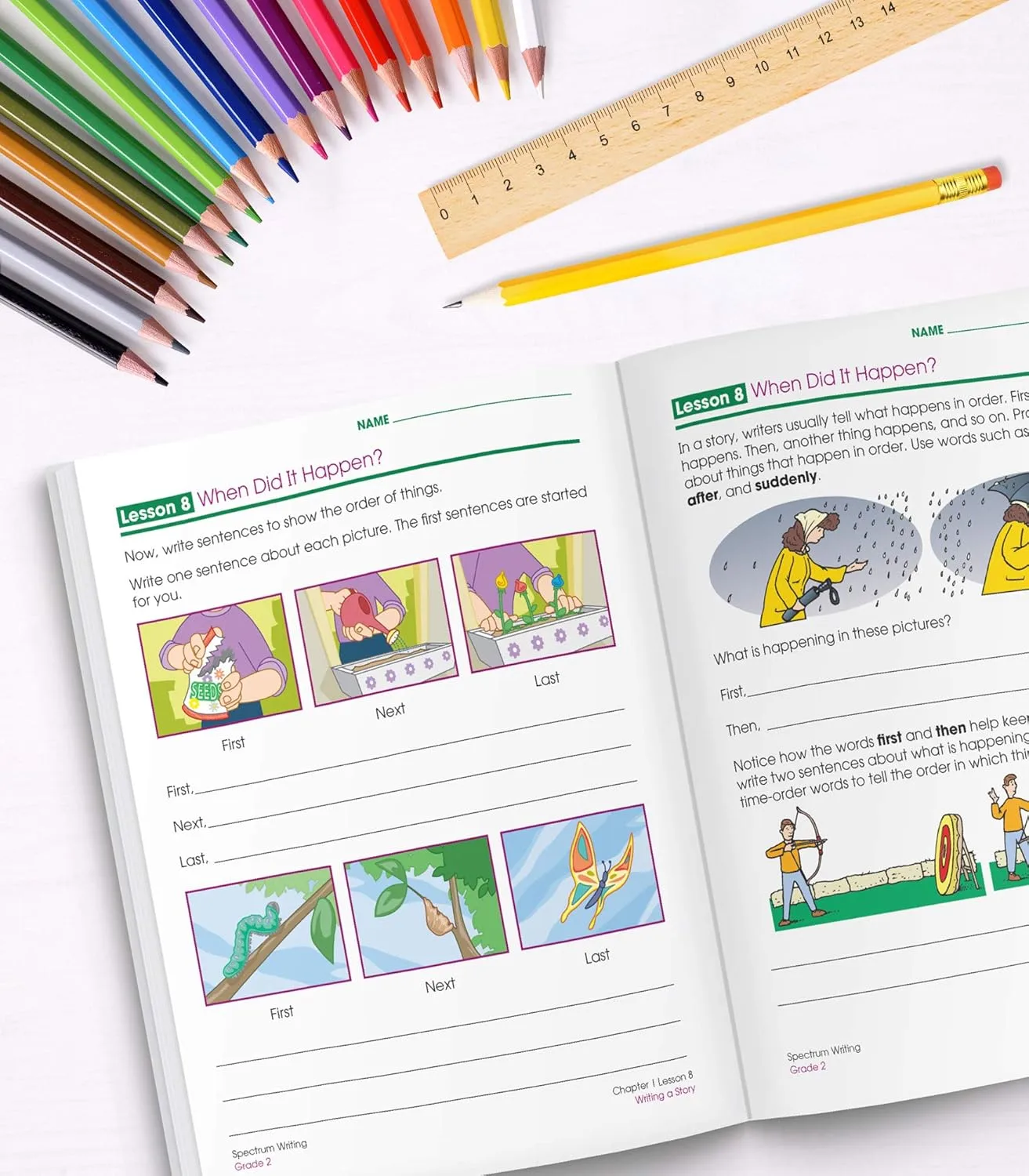 Spectrum Writing Workbook Grade 2, Ages 7 to 8, Second Grade Writing Workbook, Informative, Opinion, Letters
