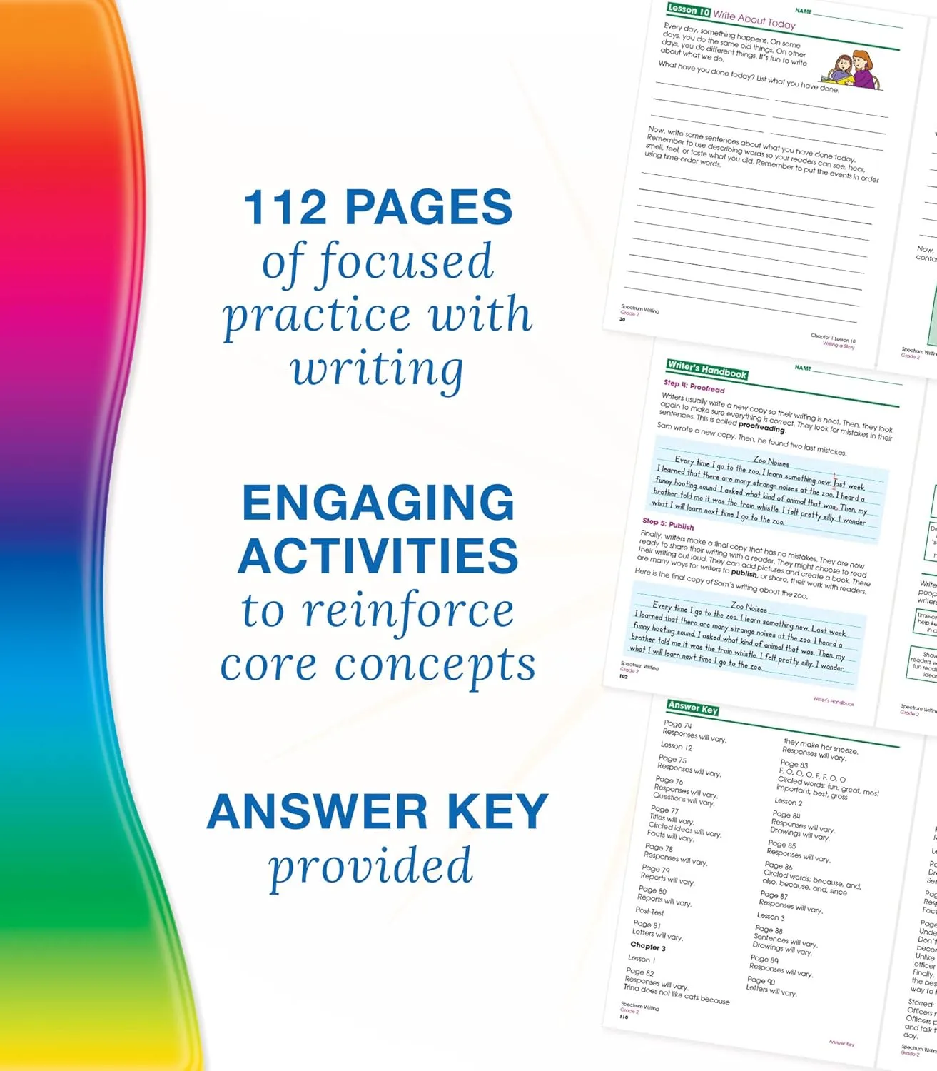 Spectrum Writing Workbook Grade 2, Ages 7 to 8, Second Grade Writing Workbook, Informative, Opinion, Letters