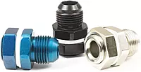 Coupler Fitting 579010, Fuel Cell Bulkhead, Straight, 10AN, Anodized, Blue, Aluminum, Single