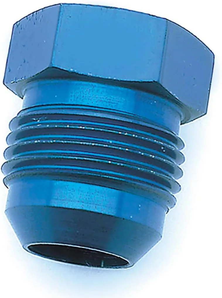 Fitting Plug/Fitting Cap 561006, Flare Plug, 10AN, Anodized, Blue, Aluminum, Single