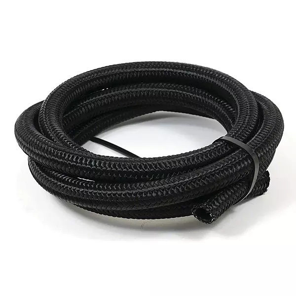 SpeedFX 5350420 Black Nylon Stainless Steel Braided Hose -4AN x 20'