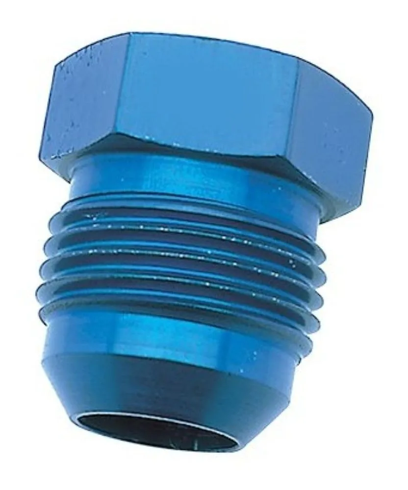 561206BK -12AN Flare Plug Male 3/4 Inch Anodized Black Aluminum Reusable Made in USA