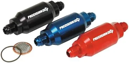 Fuel Filter 5779081CLR, In-Line, Alcohol, 8AN, 4 Inch Length, Anodized, Clear, Aluminum