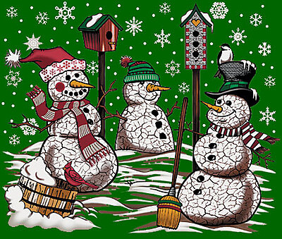 Vintage Snowman Trio T-Shirt – Classic Holiday Cheer
