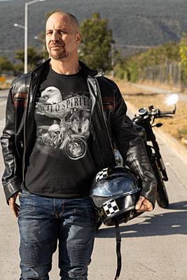 Wild Spirit Motorcycle Wolf & Eagle Tee