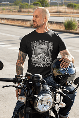 Feel the Thunder Eagle & Motorcycle USA Tee
