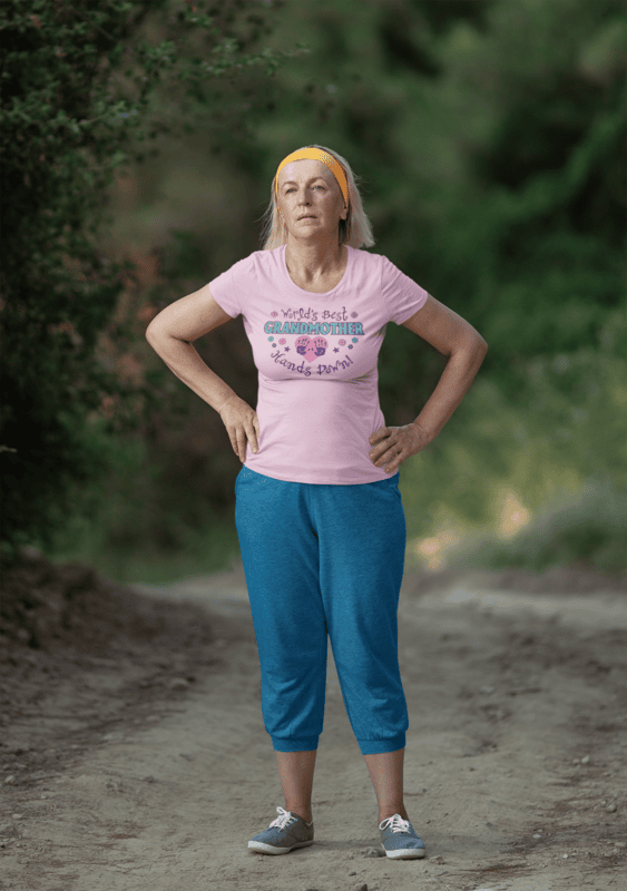 World’s Best Grandmother Hands Down! Floral Heart Tee