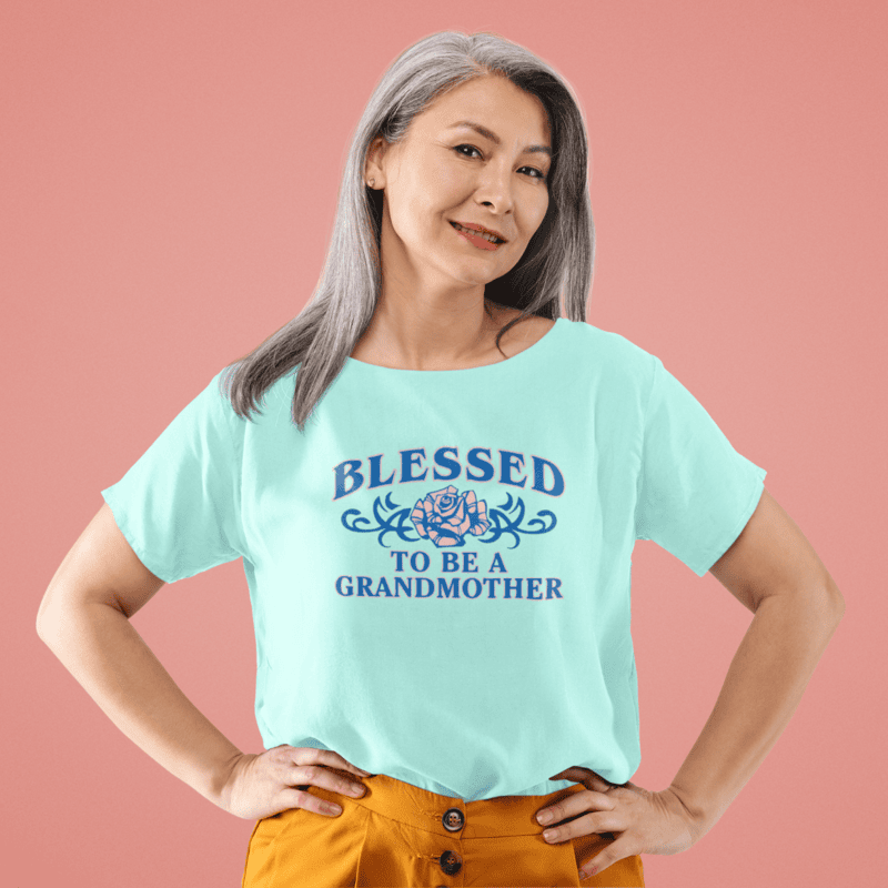 Blessed to Be a Grandmother Rose Script Tee