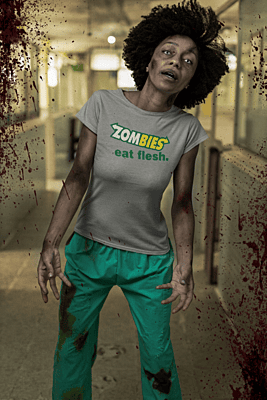 Zombies Eat Flesh – Funny Zombie Parody T-Shirt