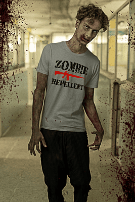 Zombie Repellent – Funny Zombie Hunter T-Shirt