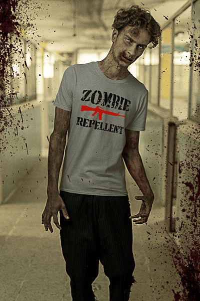 Zombie Repellent – Funny Zombie Hunter T-Shirt