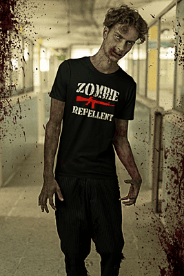 Zombie Repellent – Funny Zombie Hunter T-Shirt