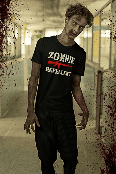 Zombie Repellent – Funny Zombie Hunter T-Shirt