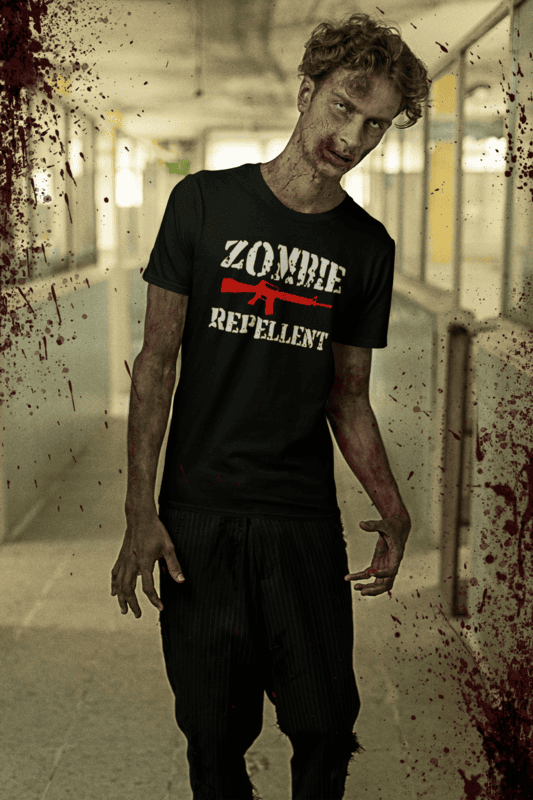 Zombie Repellent – Funny Zombie Hunter T-Shirt