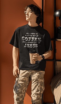 Coffee & Jesus – Faith and Caffeine T-Shirt