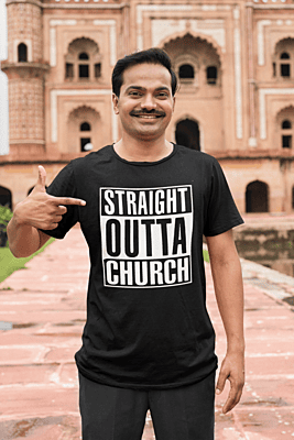 Straight Outta Church T-Shirt – Bold Christian Statement Tee