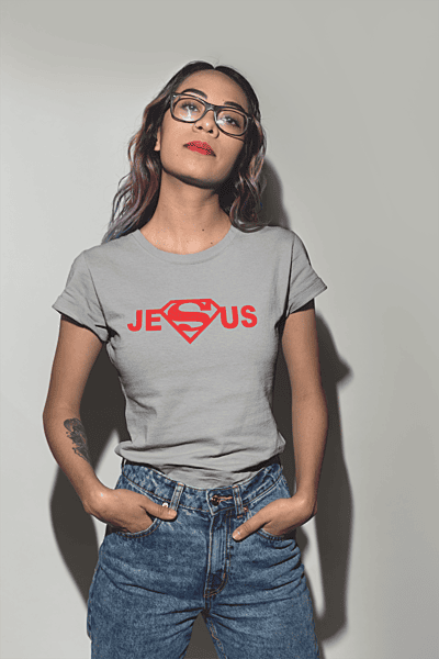 Jesus Superman Logo T-Shirt – Bold Christian Faith Tee