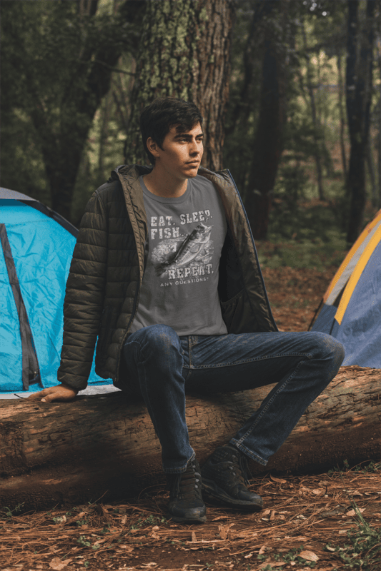 Eat Sleep Fish Repeat T-Shirt – Funny Fishing Lover Tee