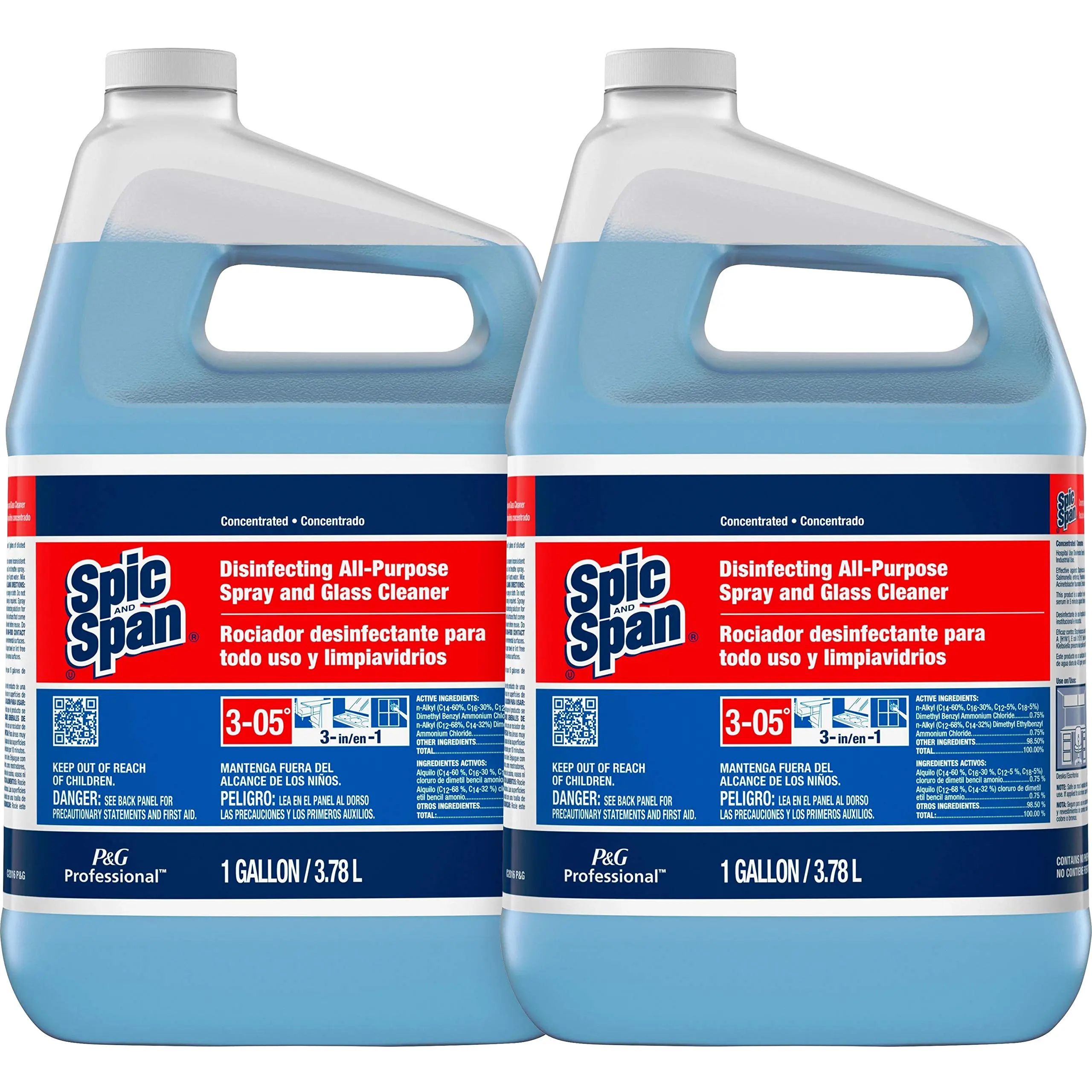 Spic and Span Disinfecting All-Purpose Spray And Glass Cleaner, Concentrated, 1 Gal, 2/carton