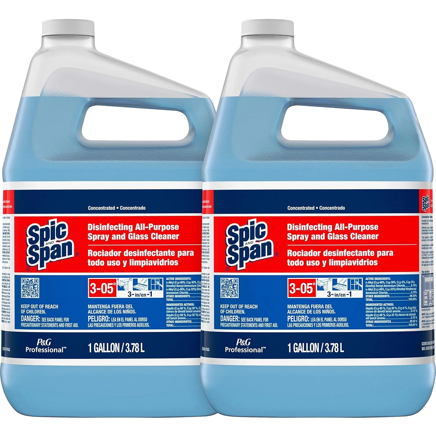 Spic and Span Disinfecting All-Purpose Spray And Glass Cleaner, Concentrated, 1 Gal, 2/carton