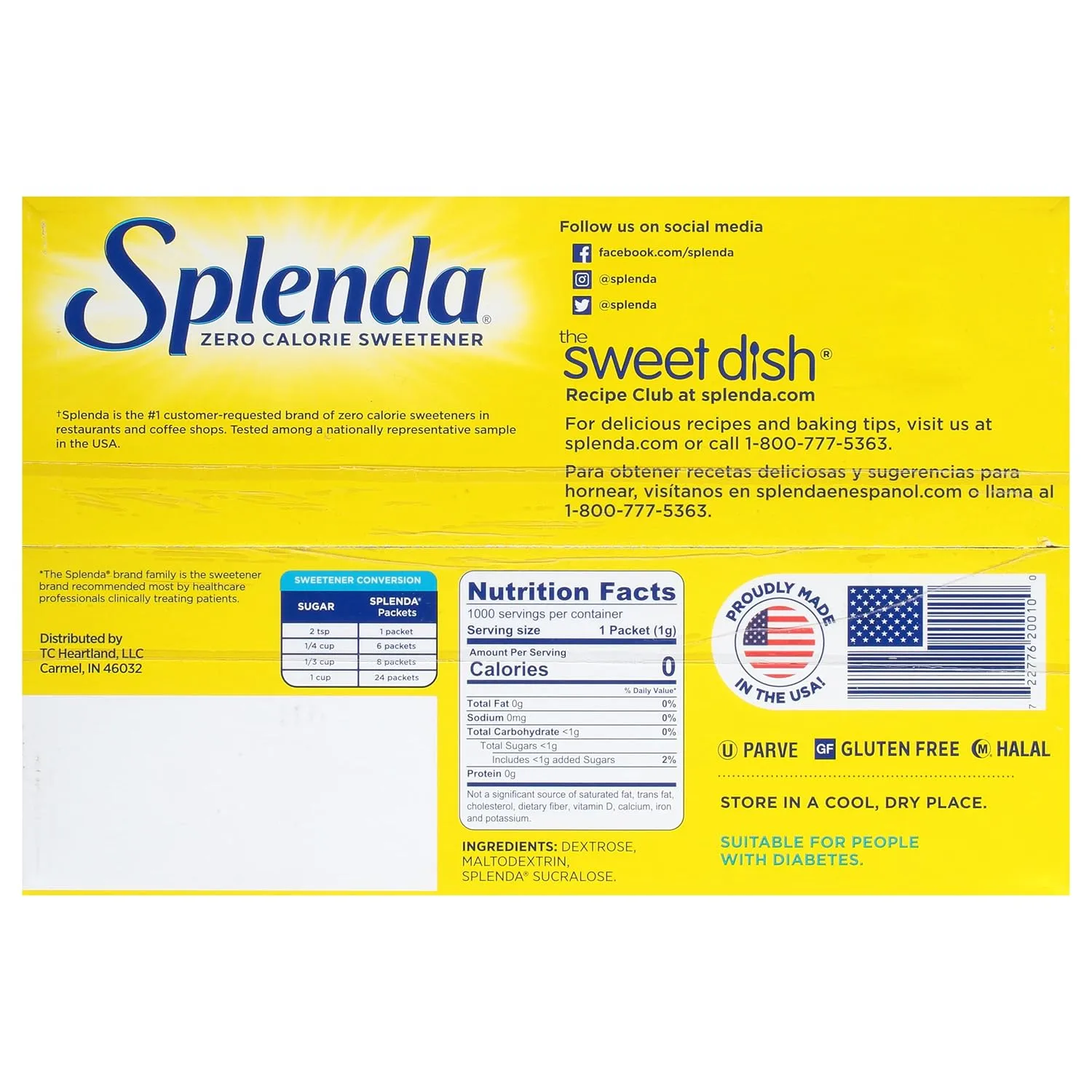 Splenda No Calorie Sweetener Value Pack, 1000 Individual Packets, 2.2 lbs,1000 Count (Pack of 1) 35.2 Ounce (Pack of 1)