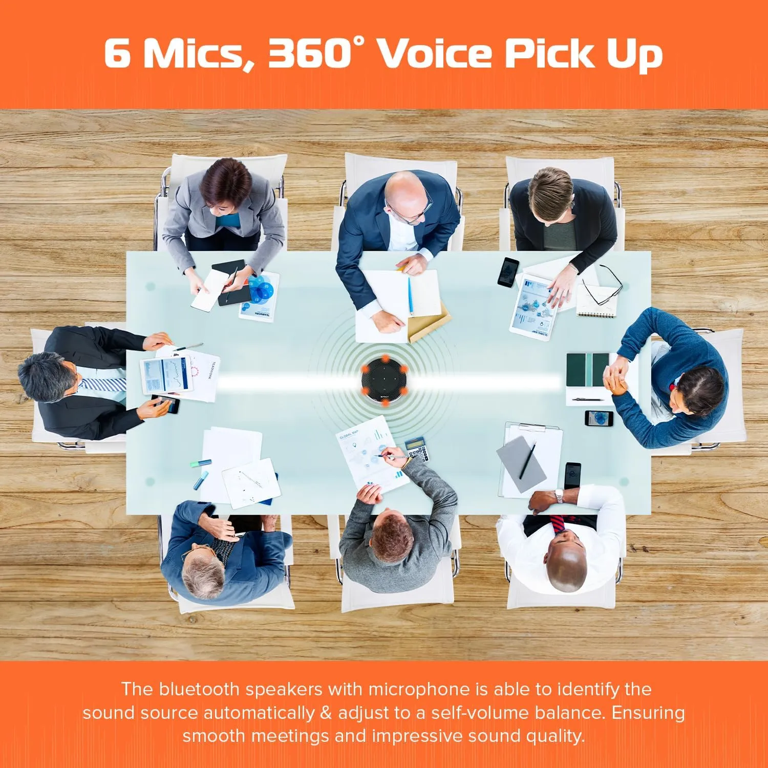 Spracht Conference Mate Pro Speaker, Conference Speakerphone, Conference Microphone, 6 Mics