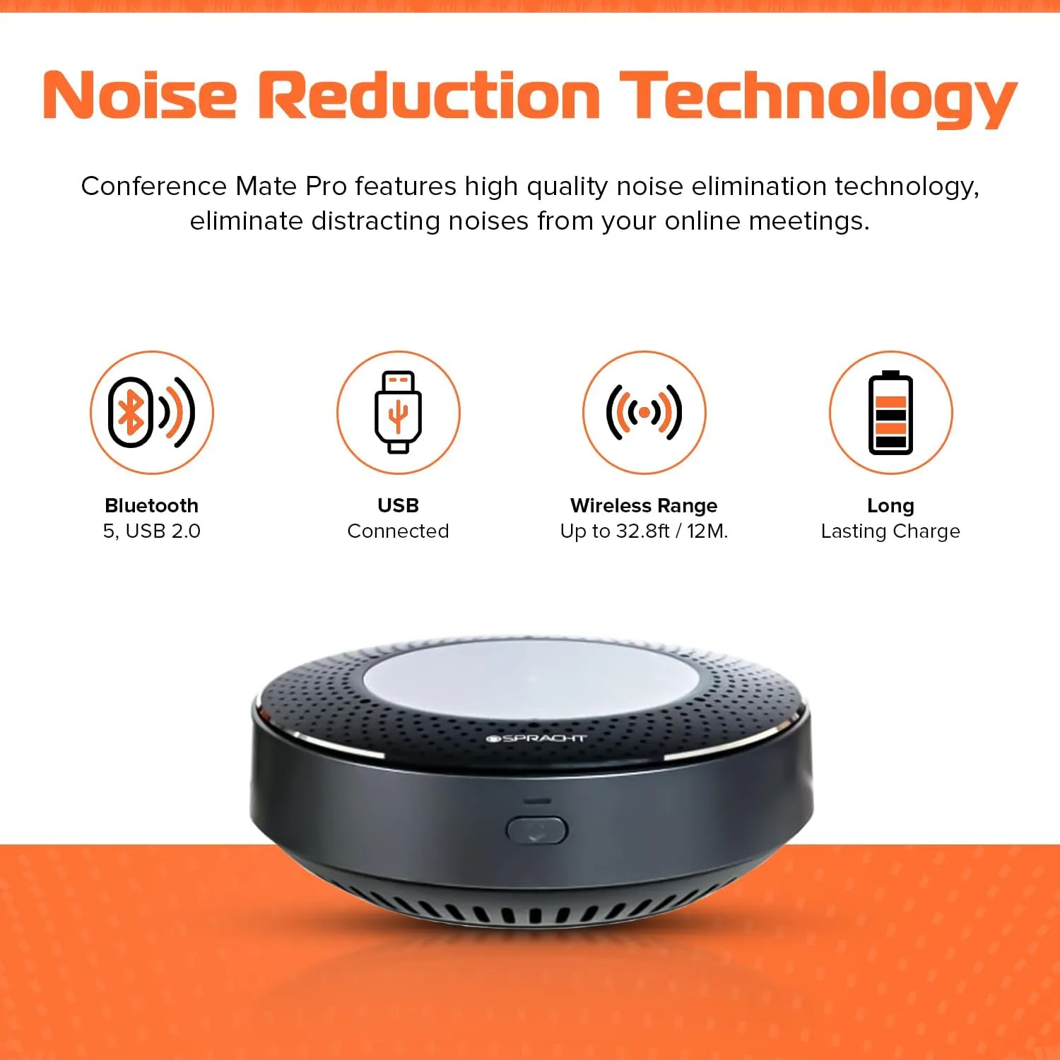 Spracht Conference Mate Pro Speaker, Conference Speakerphone, Conference Microphone, 6 Mics