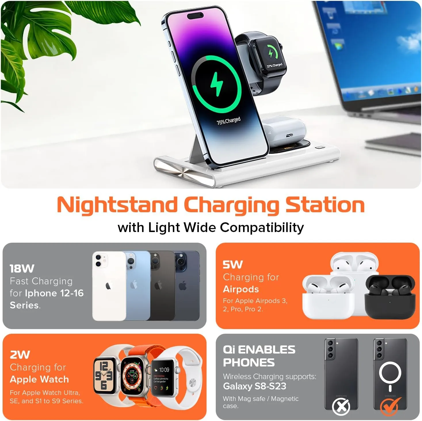 SPRACHT Flex Charge 3 3-in-1 Wireless Charging Station