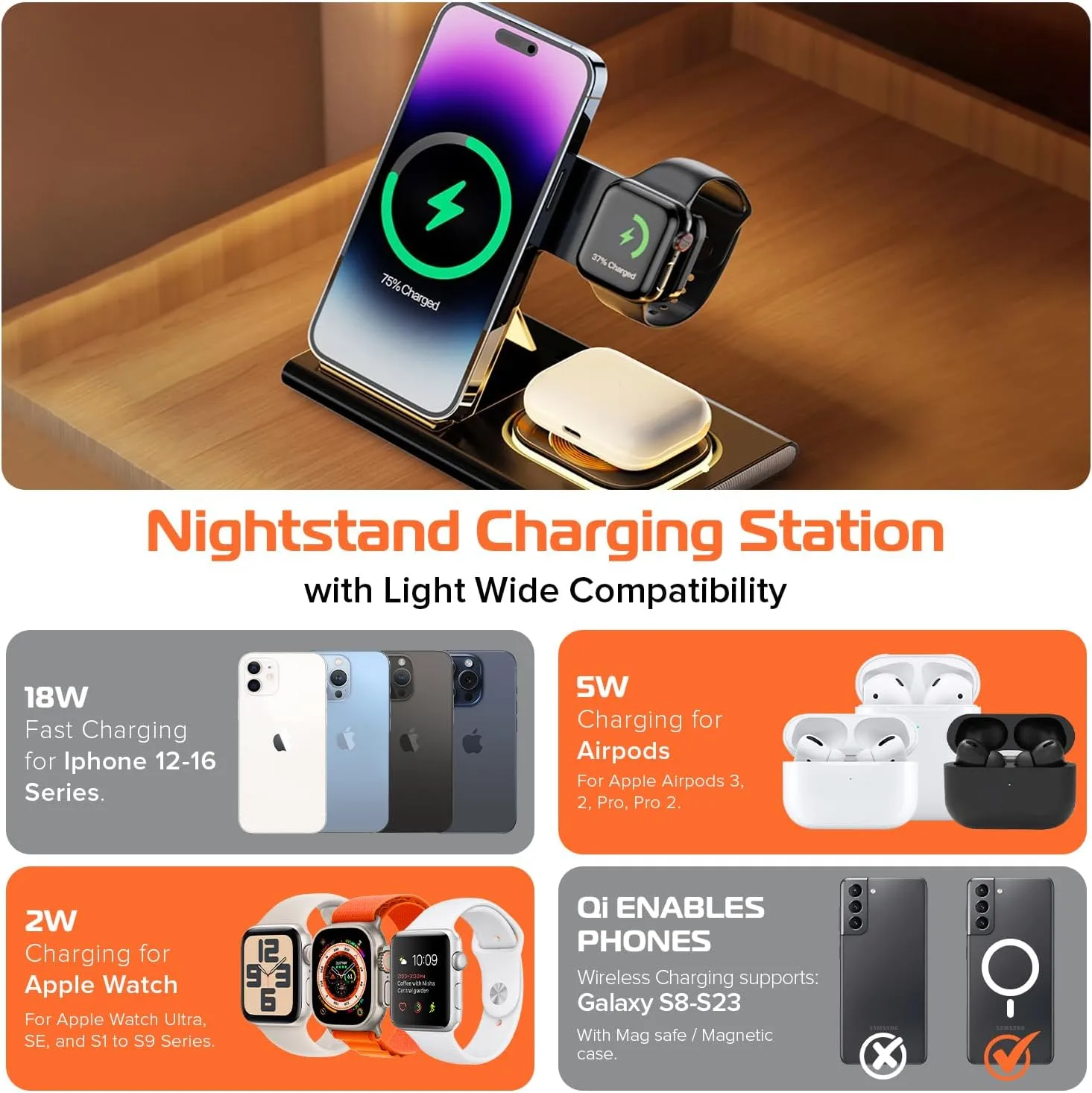 SPRACHT Flex Charge 3 3-in-1 Wireless Charging Station