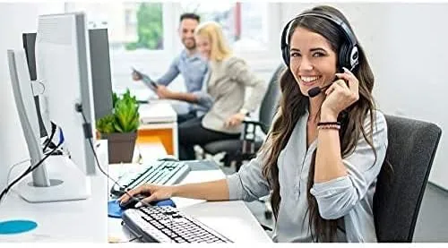 Spracht USB Headset for Softphone for PC/Mac, Comfortable and Durable Large Ear Cushions with Bendable Microphone Arm