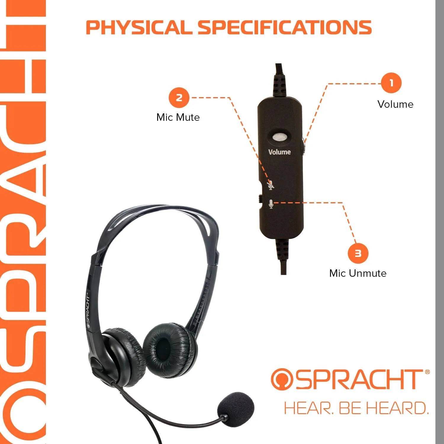 Spracht ZUM3500 Stereo 3.5mm and USB Dual Ear Universal Headset with Microphone | Office Headset for Computer