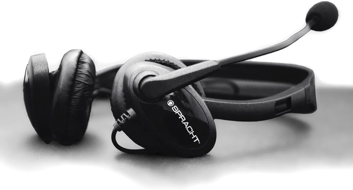 Spracht ZUM3500 Stereo 3.5mm and USB Dual Ear Universal Headset with Microphone | Office Headset for Computer