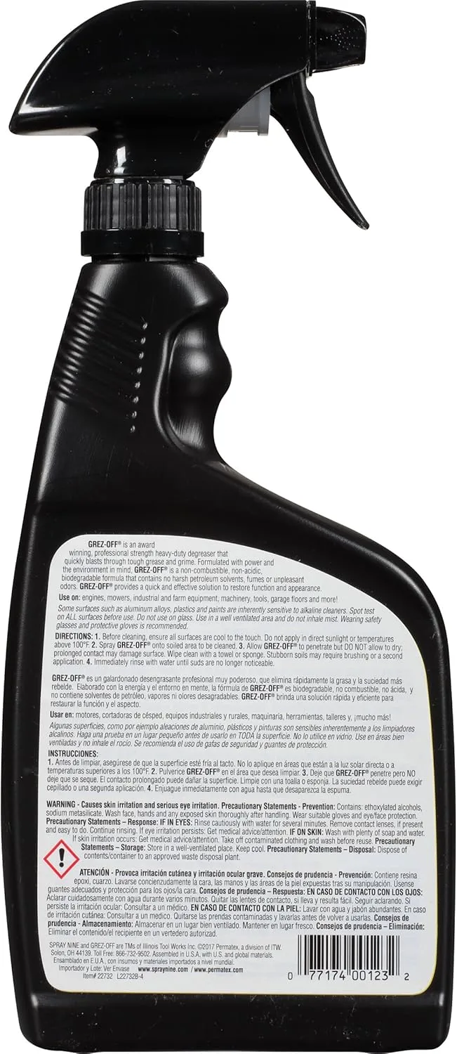 Spray Nine Grez-Off Heavy-Duty Degreaser, 32 oz