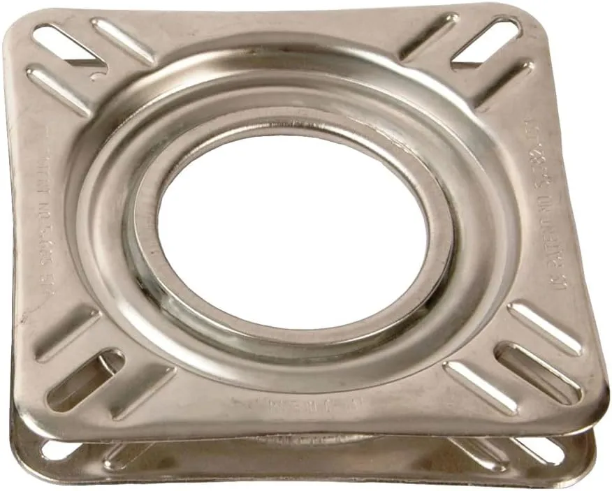 Springfield 1100009 Non-Locking 360° Seat Swivel - 6.75" Square with 0° Tilt, Stainless Steel