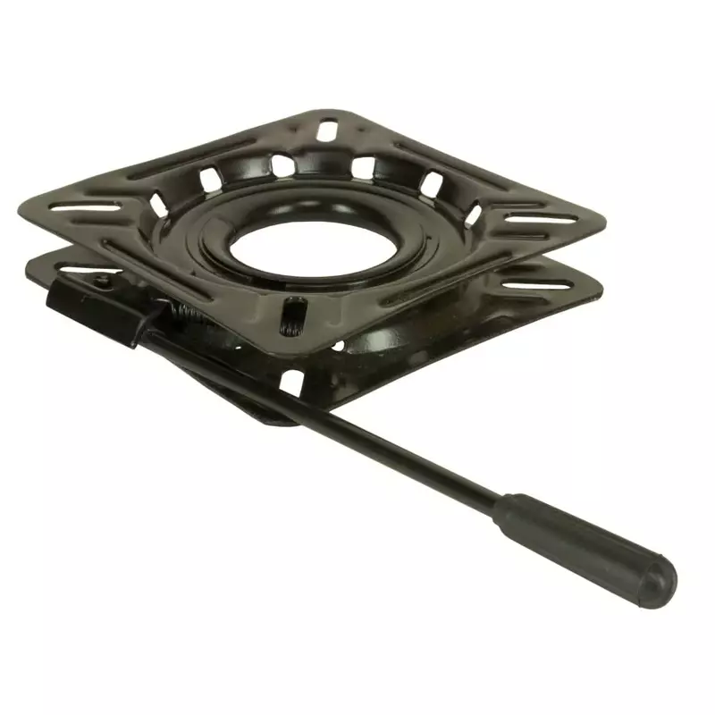 Springfield 1100018 Locking 12-Way Seat Swivel - 6.75" Square with 0° Tilt, Black E-Coat