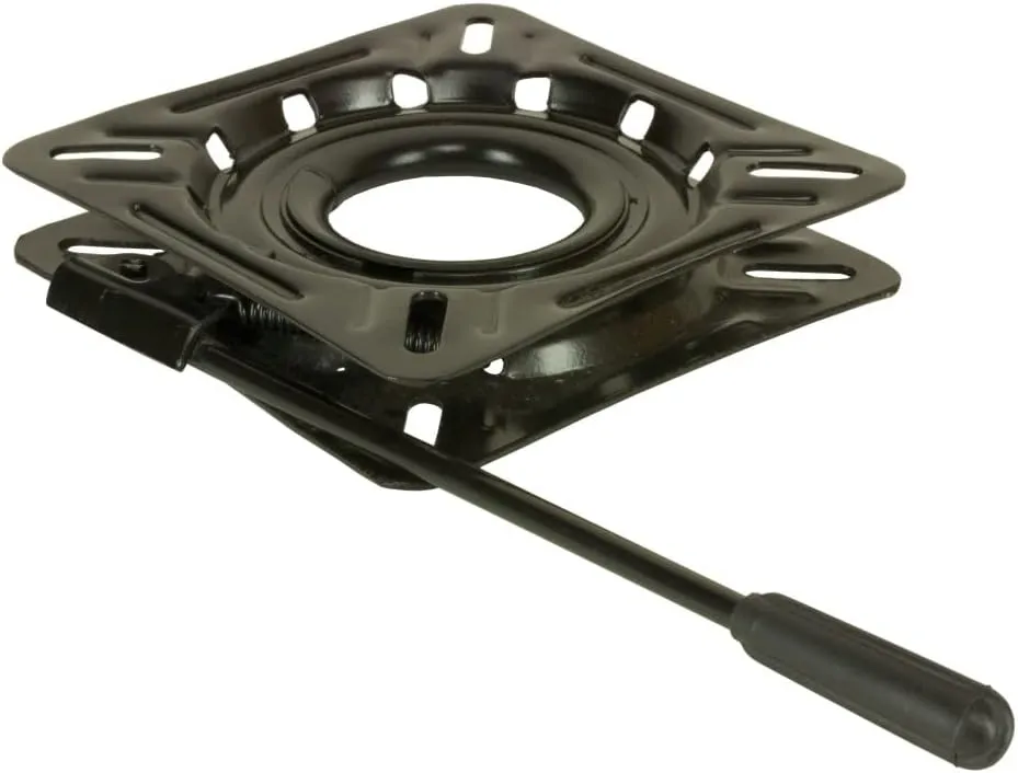 Springfield 1100018 Locking 12-Way Seat Swivel - 6.75" Square with 0° Tilt, Black E-Coat