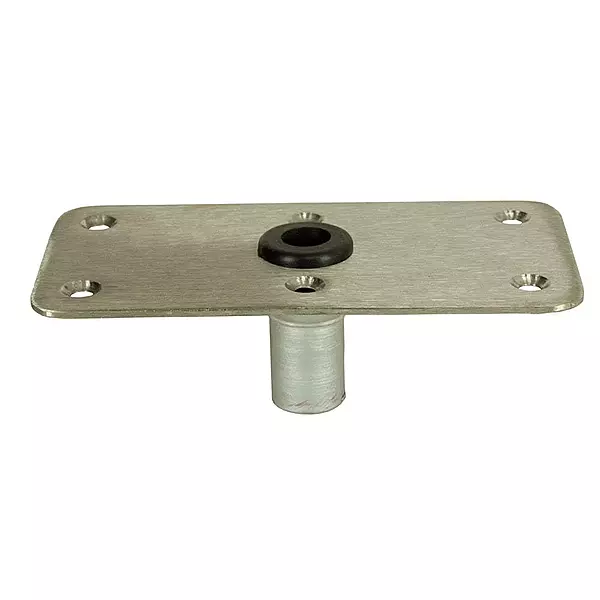 Springfield 1620005 Standard Rectangular Seat Base for Kingpin Post - 4" x 8", Satin Finish