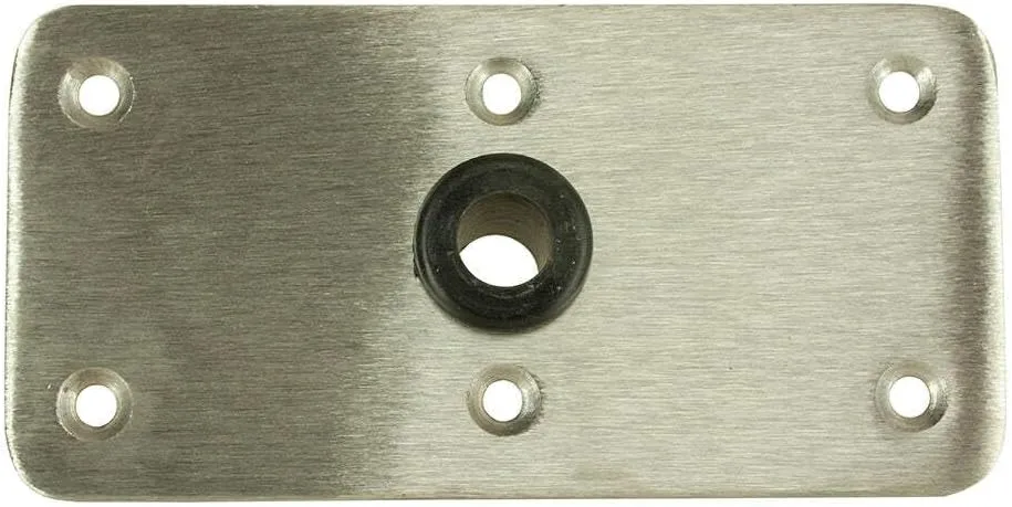 Springfield 1620005 Standard Rectangular Seat Base for Kingpin Post - 4" x 8", Satin Finish