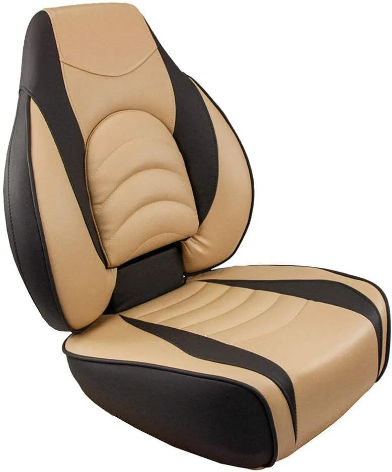 Springfield Marine Co 1041684-1 Fish Pro High Back Folding Seat - Charcoal/Tan