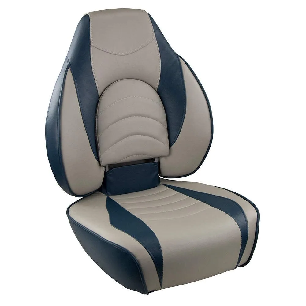 Springfield 1780238 Deluxe Fish Pro High Back Folding Seat - Blue/Grey