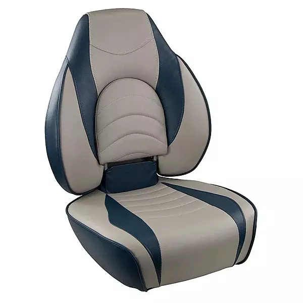 Springfield 1780238 Deluxe Fish Pro High Back Folding Seat - Blue/Grey