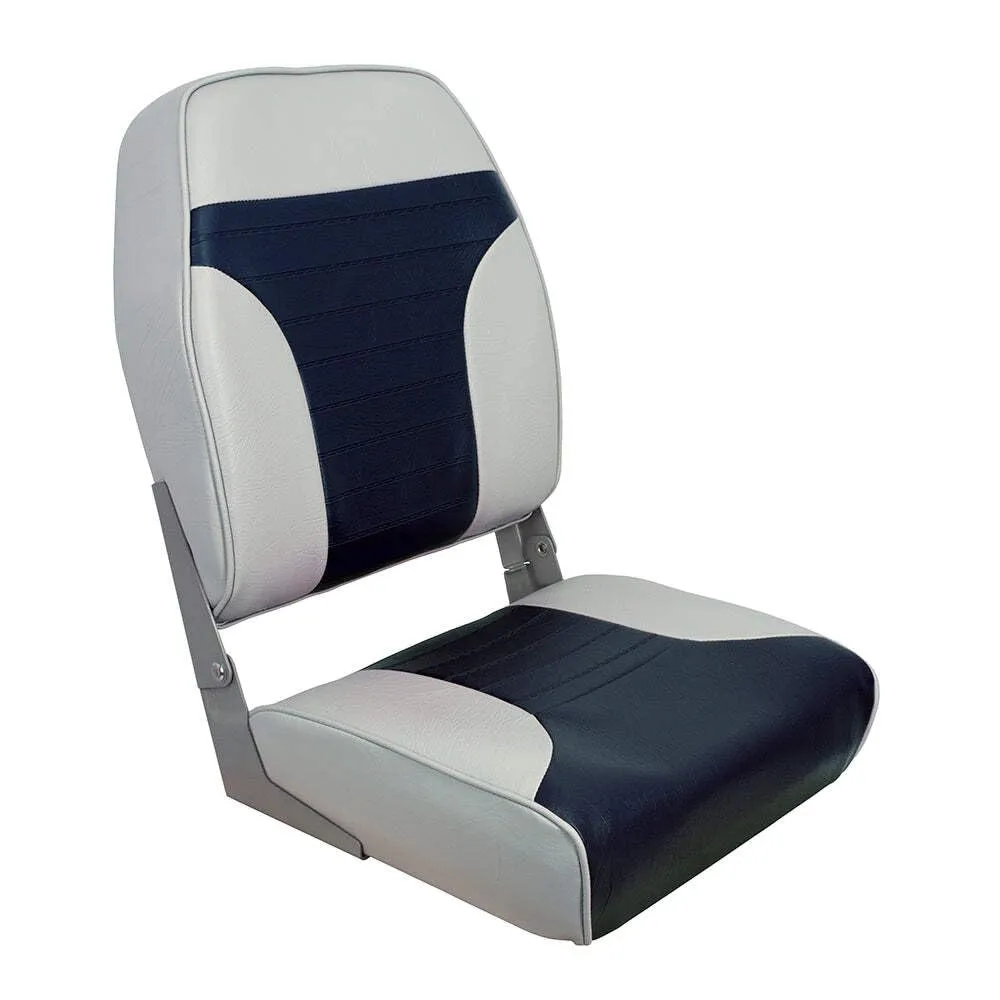 Springfield Marine 1040661 High Back Folding Chair - Gray/Blue