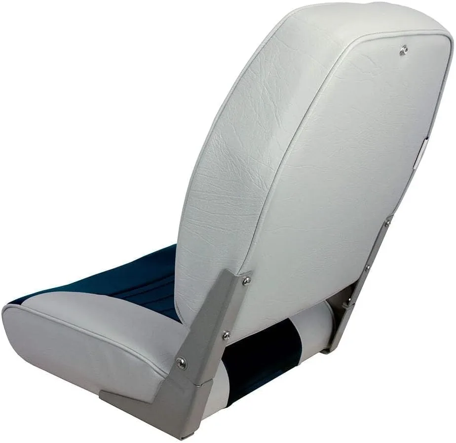 Springfield Marine 1040661 High Back Folding Chair - Gray/Blue