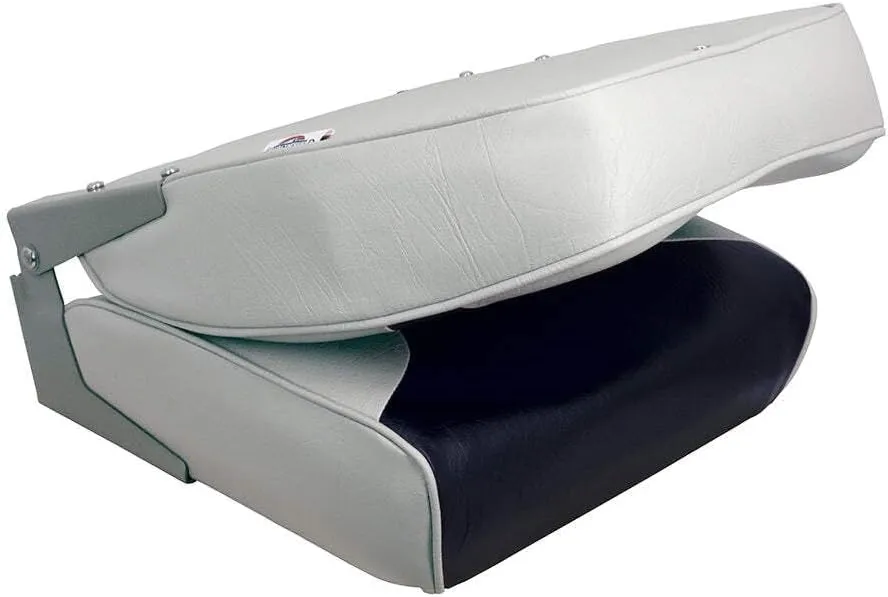 Springfield Marine 1040661 High Back Folding Chair - Gray/Blue