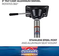 Springfield 1642008 Spring-Lock Power-Rise Adjustable Pedestal - Stand Up, 22-1/2" to 29-1/2"